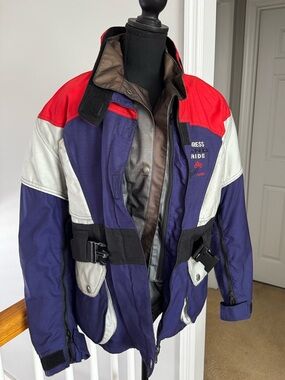 BMW Red, Purple & White Motorcycle Jacket, Size 40